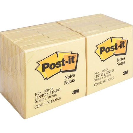 Post-It Note, Post-It, 3X3, 12Pk, Ca Pk MMM654YW